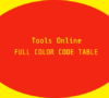 Full RGB, HEX, CMYK.. color code table, color code lookup